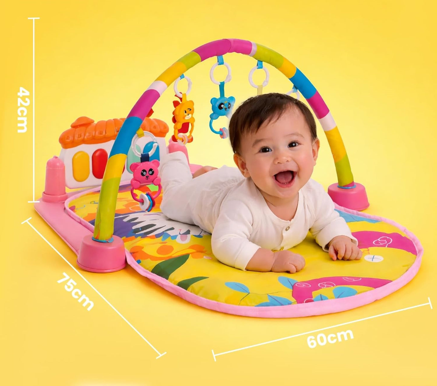 KidVeda | Pink Play Gym for Babies 0 to 18 Months